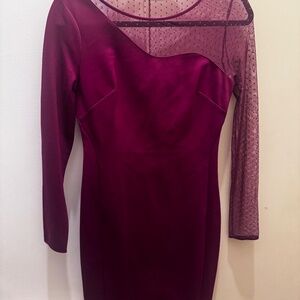 Halston Heritage raspberry cocktail dress